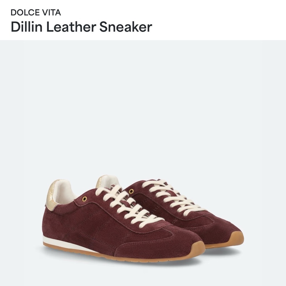 NWOT Dolce Vita Burgundy Leather Sneakers